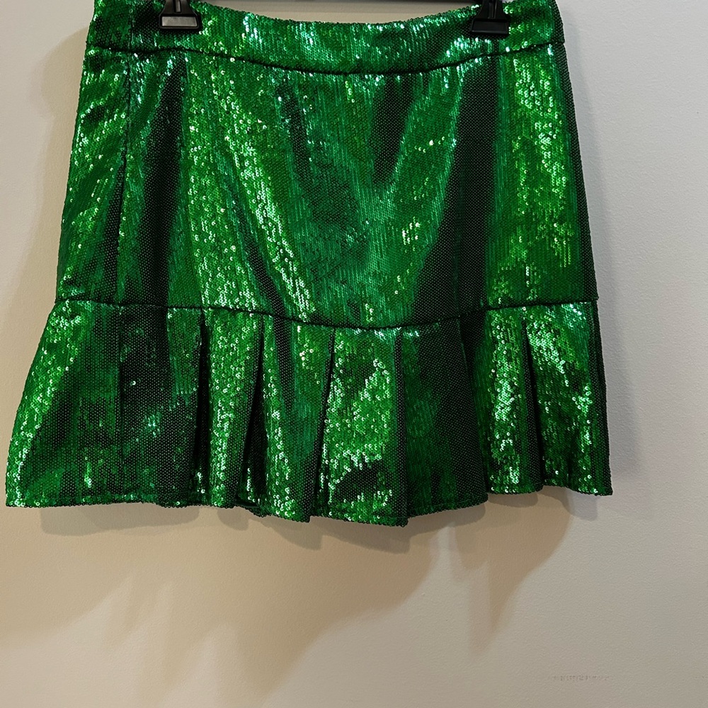 Queen of Sparkles Green Sequin Skort